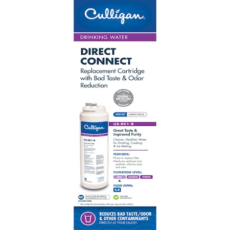 Culligan Culligan Under Sink Replacement Water Filter For Culligan US-DC1 US-DC1-R